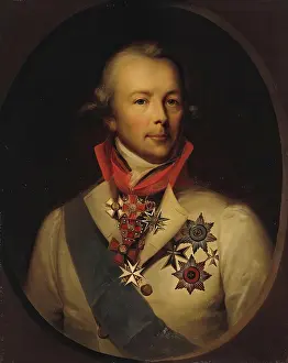 Cream Prints: Portrait of Count Piotr Palen, 1795. Creator: Unknown