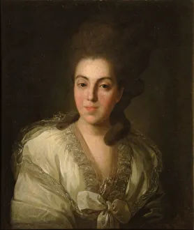 Portrait of Countess Anna Alexandrovna Golitsyna (1739-1816), nee Baroness Stroganova, 1777. Artist: Rokotov, Fyodor Stepanovich (1735-1808)