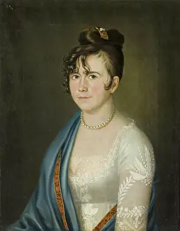 Shawl Prints: Portrait of Countess Anna Bobrinskaya, 1806-07. Creator: Unknown