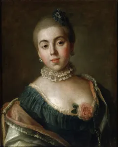 Portrait of Countess Anna Golitsyna, Baroness Stroganova, 1759. Artist: Pietro Rotari Portrait of Countess Anna Golitsyna, Baroness Stroganova, 1759. Artist: Pietro Rotari