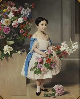 Young Girl Prints: Portrait of Countess Antonietta Negroni Prati Morosini as a Child