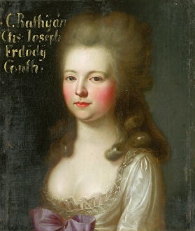 Cleavage Prints: Portrait of Countess Batthyany, 1770-1780. Creator: Unknown