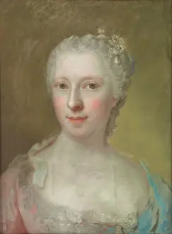Neckline Prints: Portrait of Countess de Martigny, 18th century. Creator: Unknown