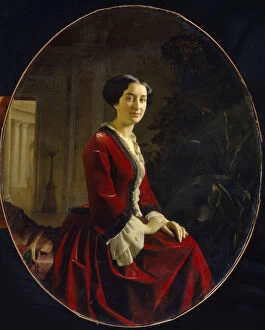 Portrait of Countess Yelizaveta Christoforovna Abamelik-Lazareva, 1854. Artist: Zaryanko
