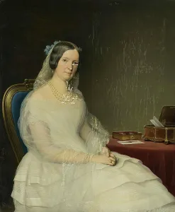 1840s Prints: Portrait of Countess Yulia Stroganova, 1848. Creator: Charles Auguste Guillaume Steuben
