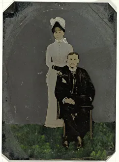 Portrait of couple, 1860s-1880s. Creator: Unknown
