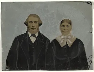 Portrait of couple, 1860s-1880s. Creator: Unknown