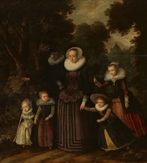 Portrait of a Couple and Four Children, c.1620-c.1625. Creator: Unknown
