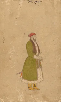 Colour On Paper Prints: Portrait of the Courtier Mirza Muizz, c. 1680-1700. Creator: Unknown