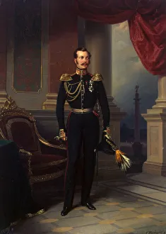 Alexander Nikolayevich Collection: Portrait of the Crown prince Alexander Nikolayevich, (1818-1881), c1840. Artist: Franz Kruguer