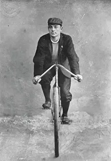 Cyclist Prints: Portrait of the cyclist CC Fontaine, 1896. Creator: RW Thomas