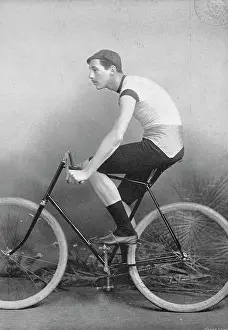 Cyclist Prints: Portrait of the cyclist FJ Osmond, 1896. Creator: Henry Joseph Whitlock