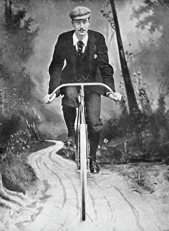 Cyclist Prints: Portrait of the cyclist FW Shorland, 1896. Creator: London Stereoscopic & Photographic Co