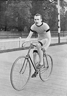 Cyclist Prints: Portrait of cyclist GE Osmond, 1896. Creator: RW Thomas