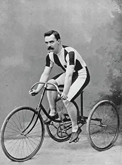 Cyclist Prints: Portrait of the cyclist J Rowley, 1896. Creator: RW Thomas