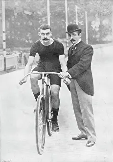Support Prints: Portrait of the cyclist JW Stocks, 1896. Creator: RW Thomas