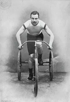 Cyclist Prints: Portrait of the cyclist Lewis Stroud, 1896. Creator: RW Thomas