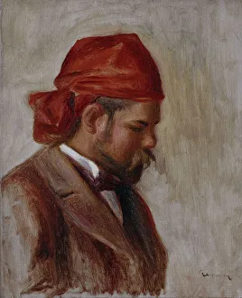 Renoir Pierre Auguste Prints: Portrait d'Ambroise Vollard au foulard rouge