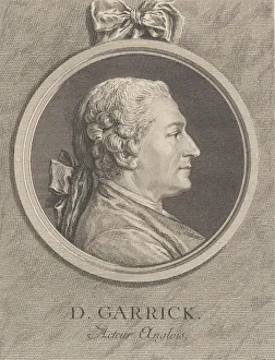 Garrick Prints: Portrait of David Garrick, 1764. Creators: Charles Nicolas Cochin, Nicolas-Gabriel Dupuis