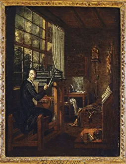 Loom Prints: Portrait of Deacon Paris (1690-1727) engaged in manual labour to relieve the poor