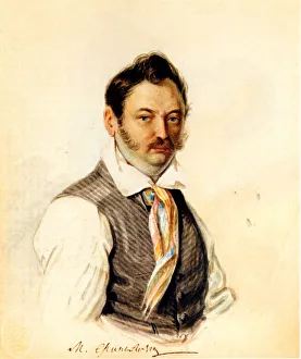 Decemberist Gallery: Portrait of Decembrist Fonvizin Michail A. Fonvizin (1787-1854), 1834. Artist: Bestuzhev