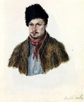 Decemberist Gallery: Portrait of Decembrist Vasily Davydov (1793-1855), 1839. Artist: Bestuzhev