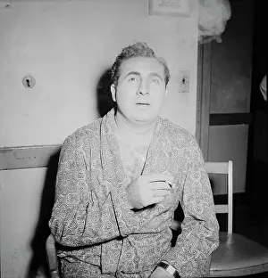 Dressing Gown Prints: Portrait of Dick Stabile, New York, N.Y.(?), ca. Aug. 1946. Creator: William Paul Gottlieb