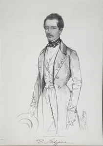 Portrait of Dmitry Arkadyevich Stolypin (1818-1893), 1843. Artist: Wagner, Ludwig (?-1870)