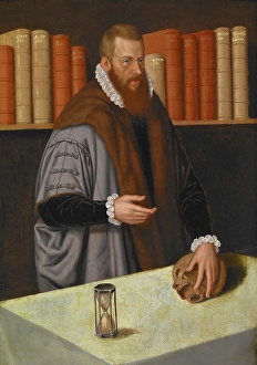 Hour Glass Prints: Portrait of a Doctor, about 1572. Creator: Ludger Tom Ring the Younger