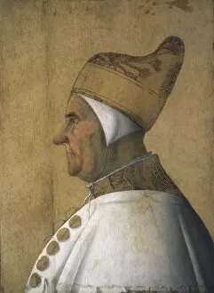 Tempera And Oil On Wood Collection: Portrait of Doge Giovanni Mocenigo, c. 1480. Creator: Bellini, Gentile (ca. 1429-1507)