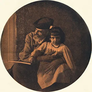 Alinari Prints: Portrait of Domenico Morelli and his Grandchild, c1900 (1901-1902). Artist: Alinari