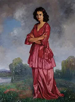 Espana Negra Prints: Portrait of Dona Carmen Arconada, c1942. Creator: Zuloaga y Zabaleto, Ignacio (1870-1945)