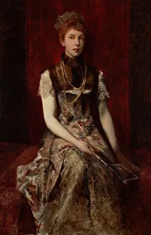 Portrait of Dora Fournier-Gabillon, ca 1879. Artist: Makart, Hans (1840-1884) Portrait of Dora Fournier-Gabillon, ca 1879. Artist: Makart, Hans (1840-1884)