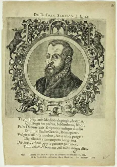 Zsamboky Janos Prints: Portrait of Dr. Joan Sambuco, published 1574. Creators: Unknown, Johannes Sambucus