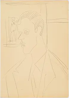 Kirchner Prints: Portrait of Dr Max Huggeler, 1932-1934. Creator: Kirchner, Ernst Ludwig (1880-1938)