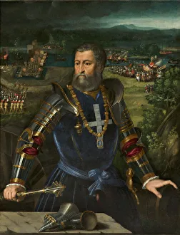 Dossi Prints: Portrait of the Duke Alfonso I d Este (1505-1534), 1534