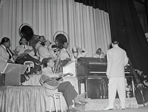 Portrait of Duke Ellington, Junior Raglin, Juan Tizol...Howard Theater(?), Washington, D.C. 1938. Creator: William Paul Gottlieb