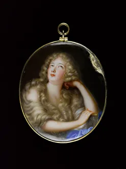 Ecole Francaise Prints: Portrait d'une jeune femme blonde en Madeleine'