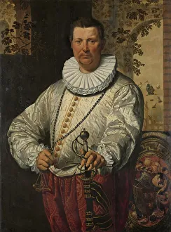 Pietersz Pieter Prints: Portrait of a Dutch Admiral of the Fleet, 1570-1610. Creator: Circle of Pieter Pietersz