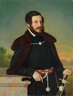 Scabbard Prints: Portrait of E. Szmrecsanyi, 1844. Creator: Jozef Bozetech Klemens