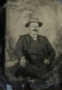 Ferrotype Prints: Portrait of editor Emil Carlson, St. Petersburg, 28 July 1903. Creator: Mats Landin