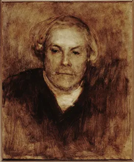 Canvasmaterial Prints: Portrait of Edmond de Goncourt (1822-1896), writer, c1880. Creator: Eugene Carriere