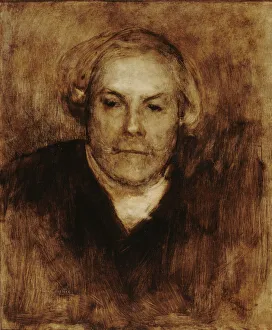 Carriere Prints: Portrait of Edmond de Goncourt (1822-1896), c. 1880. Creator: Carriere