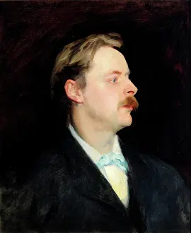 Sargent Prints: Portrait of Edmund Gosse, 1886. Creator: Sargent, John Singer (1856-1925)