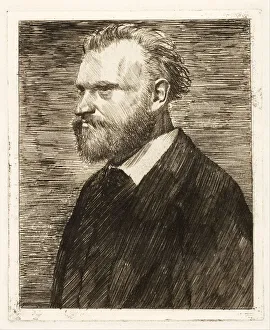 1864 Prints: Portrait of Edouard Manet, pub. 1864. Creator: Edgar Degas (1834 - 1917)