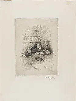 Fortuny Mariano Prints: Portrait of Eduardo Zamaçois, Spanish Painter