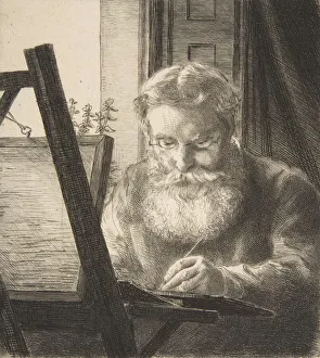 Edwin Prints: Portrait of Edwin Edwards, 1872. Creator: Felix Bracquemond