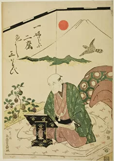 Folding Screen Gallery: Portrait of Eijudo at Seventy-One, 1798. Creator: Utagawa Toyokuni I