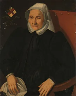 Fine Art Prints: Portrait of an Elderly Lady of the Haling Family, after 1630. Creator: Anon