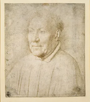 Jan Van 1390 1441 Prints: Portrait of an Elderly Man (Cardinal Niccolò Albergati)